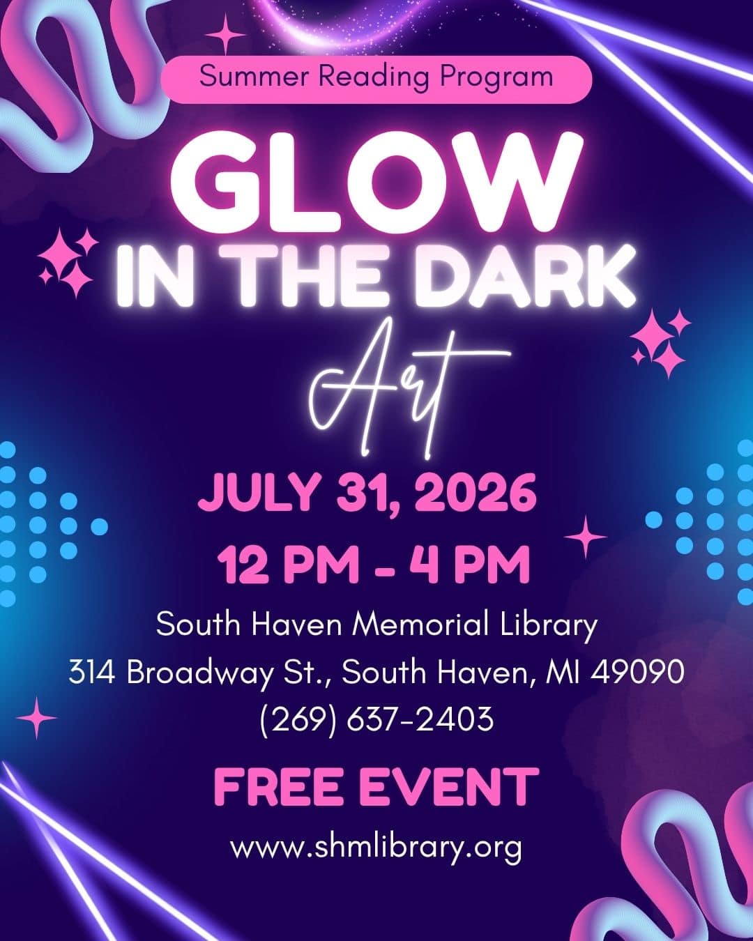 2026 srp glow in the dark art 7 31 2026 flyer