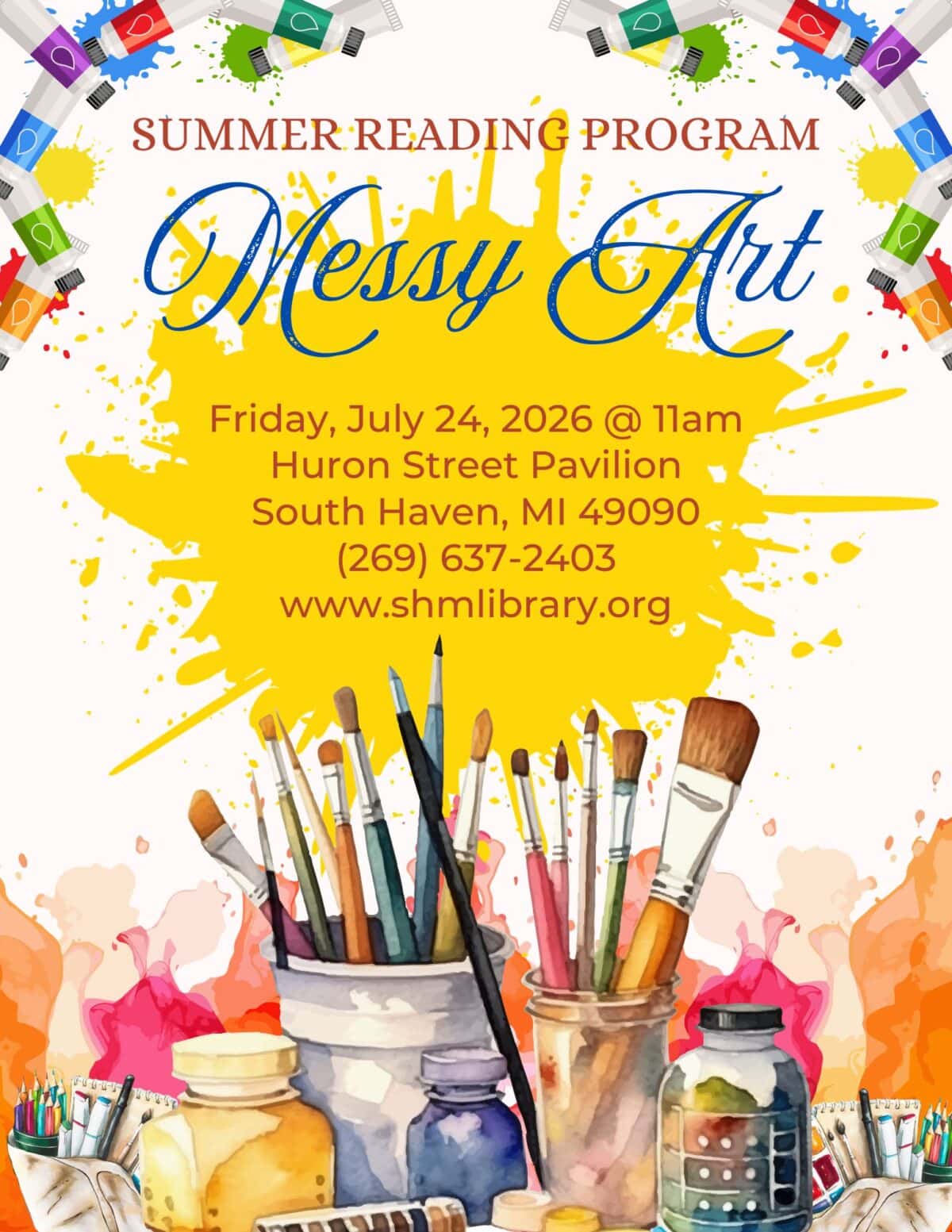 2026 srp messy art @ huron st pavilion 7 24 2026 flyer