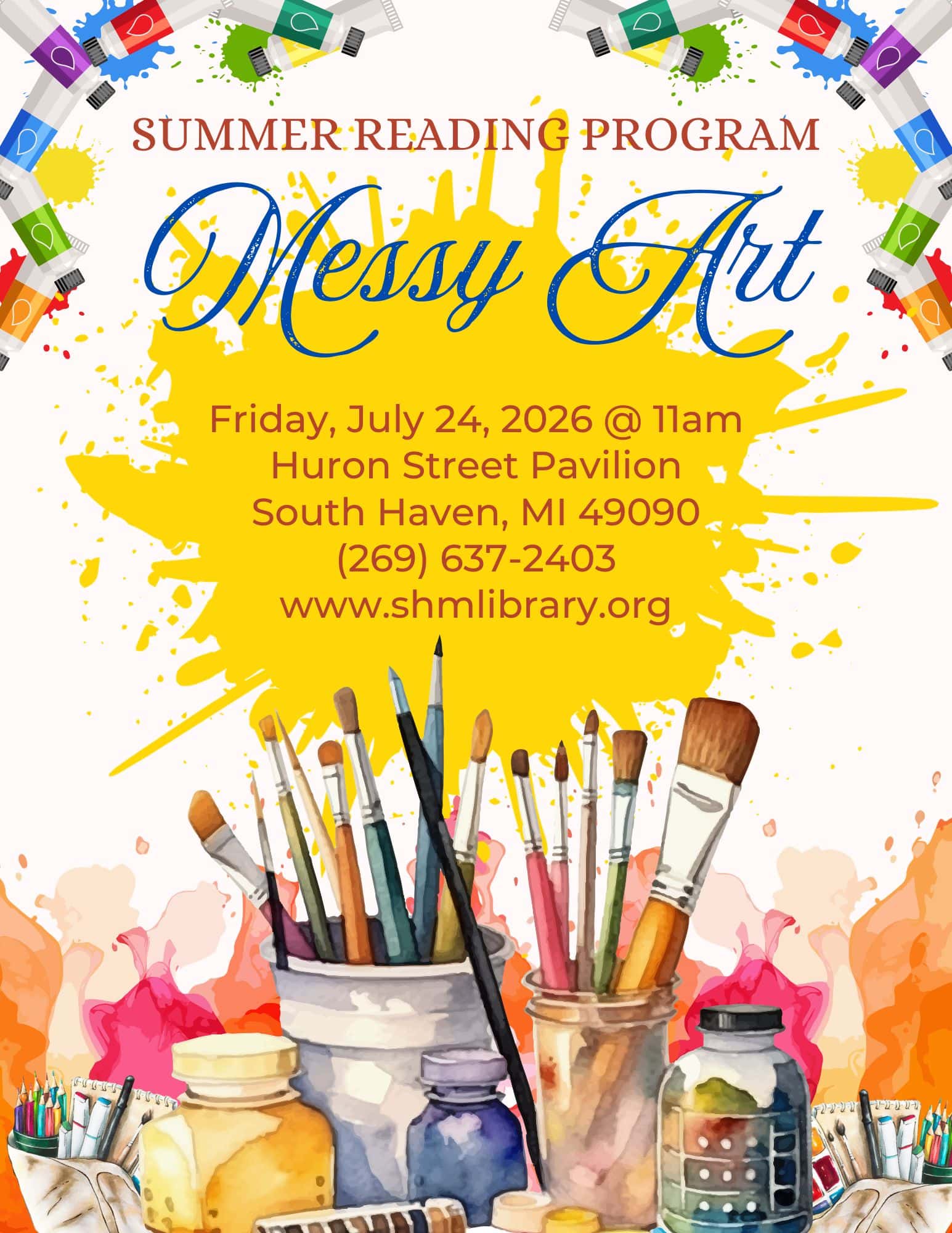 2026 srp messy art @ huron st pavilion 7 24 2026 flyer