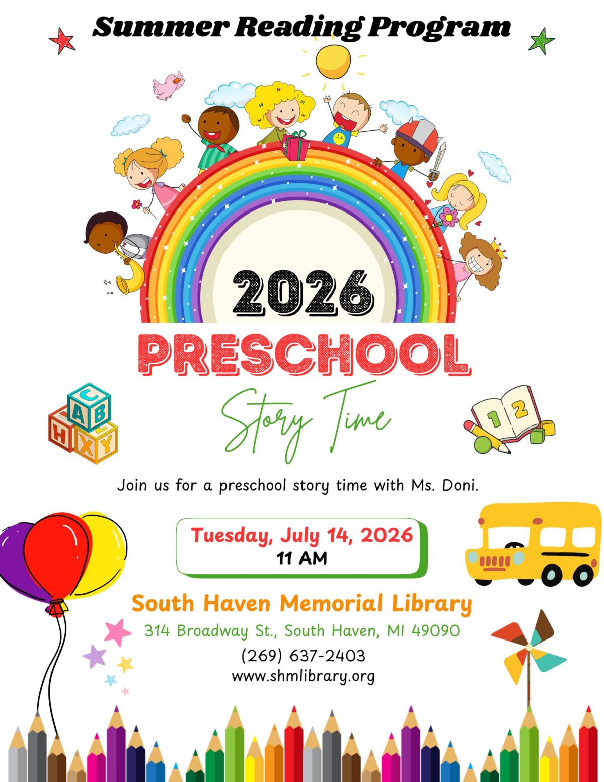 2026 srp preschool story time 7 14 2026 flyer