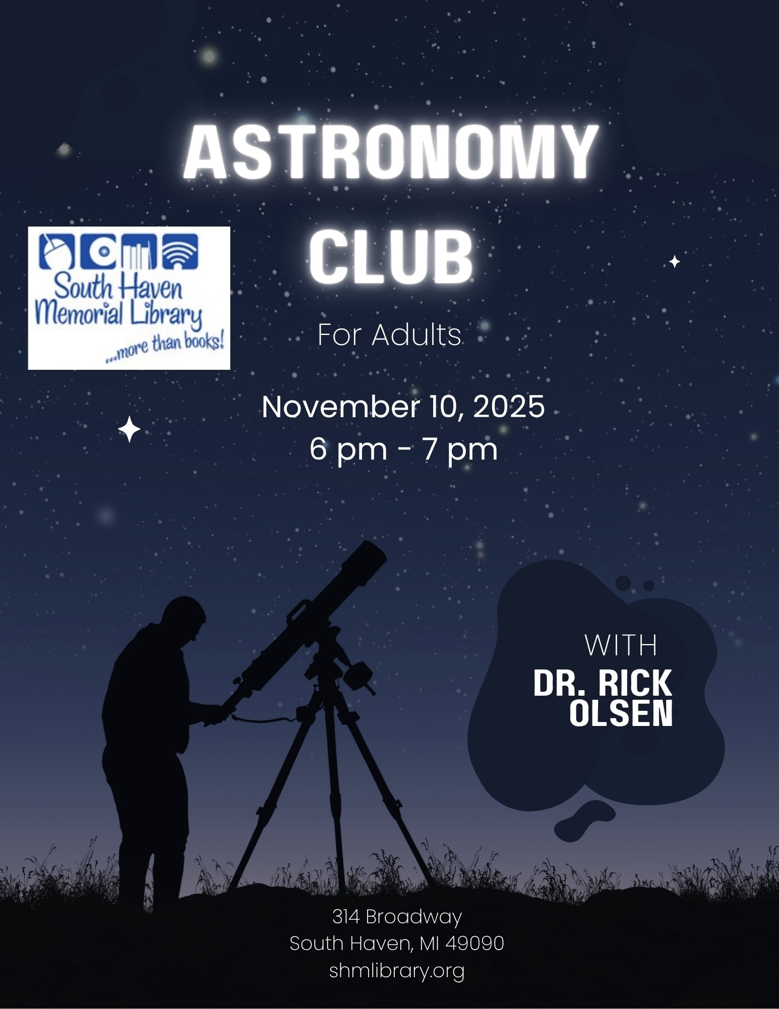 adult astronomy club 11 10 2025
