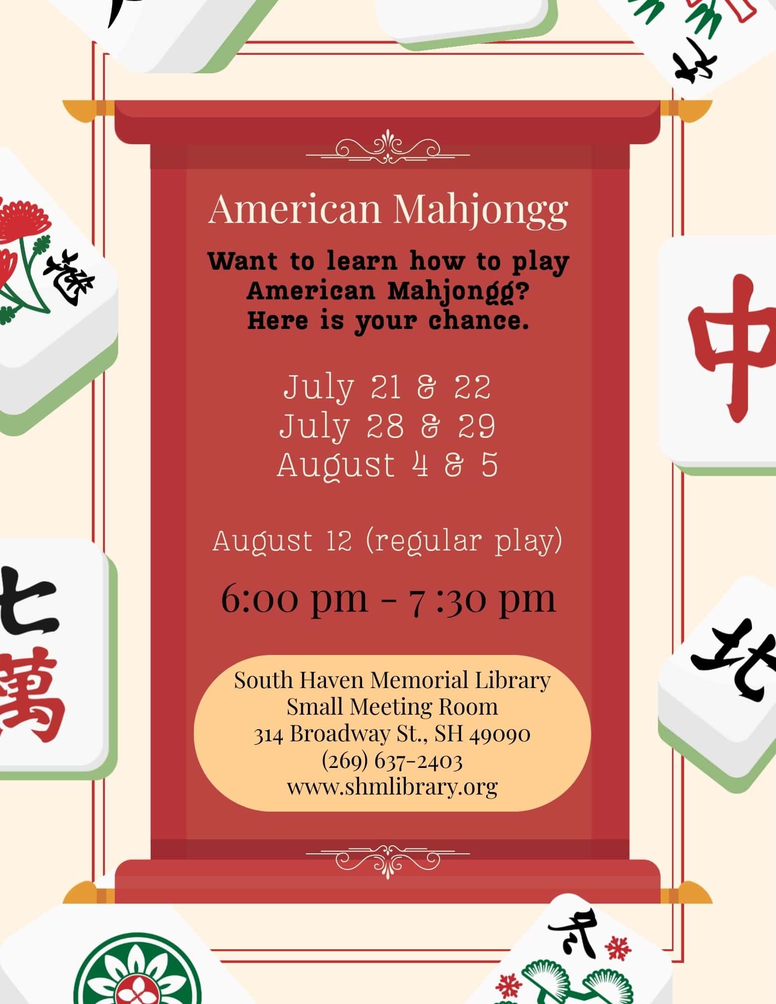american mahjongg july & august 2026 flyer rev.1