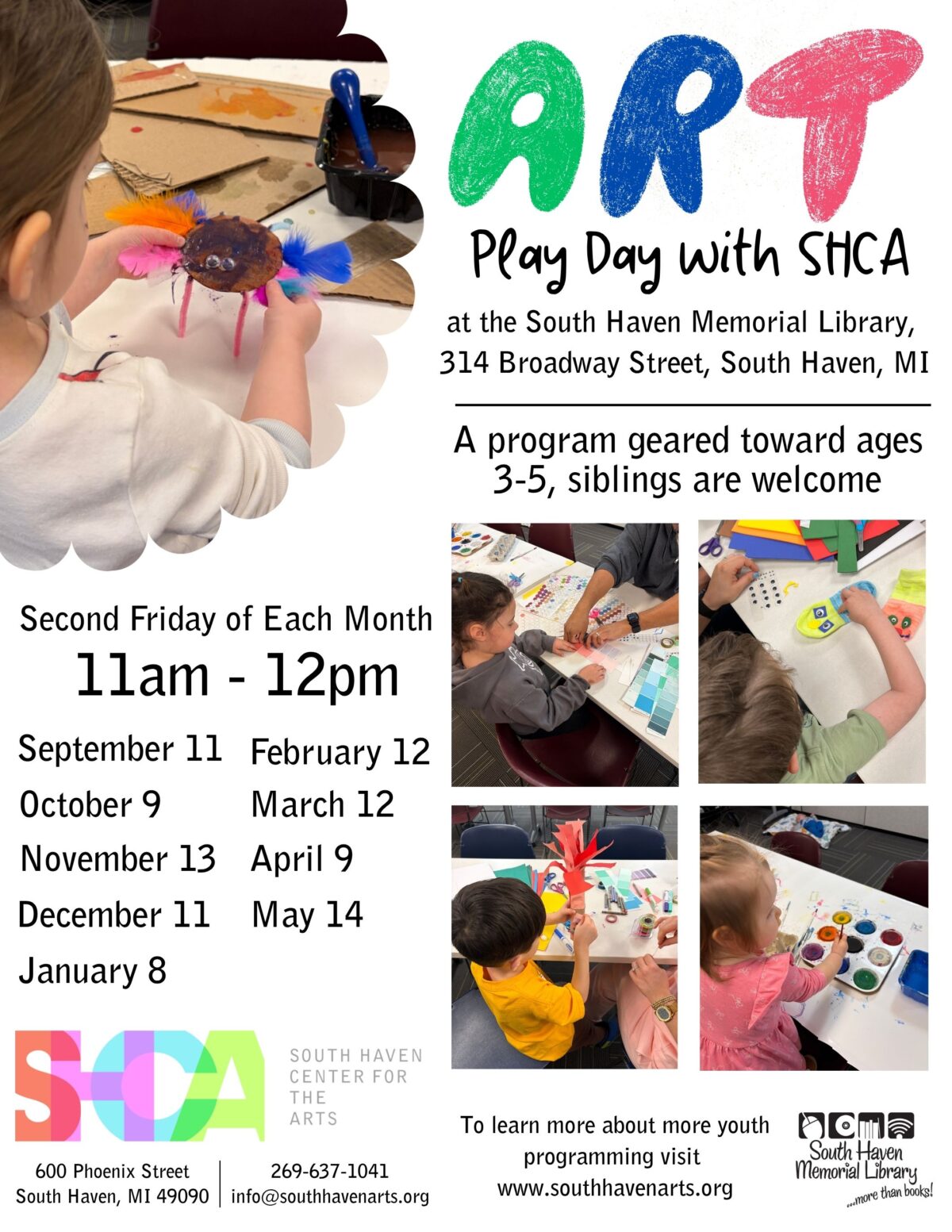 art play day with shca flyer sept 2026 may 2027