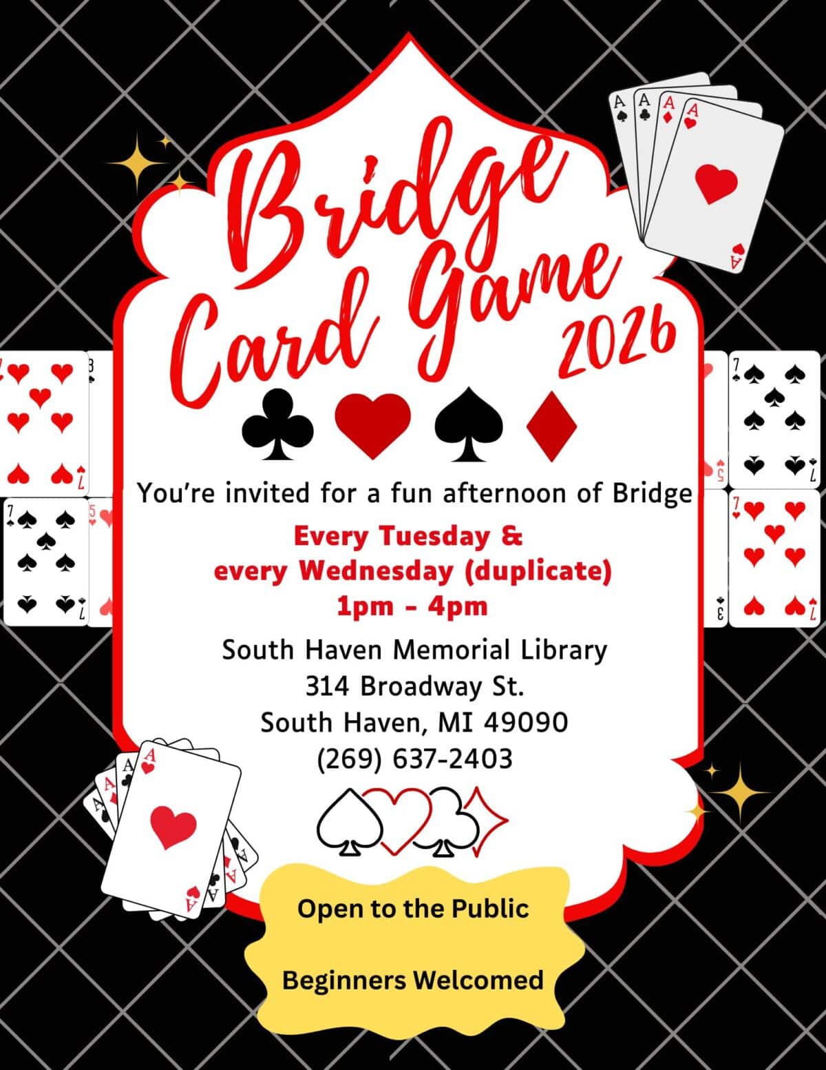 bridge card game flyer 2026