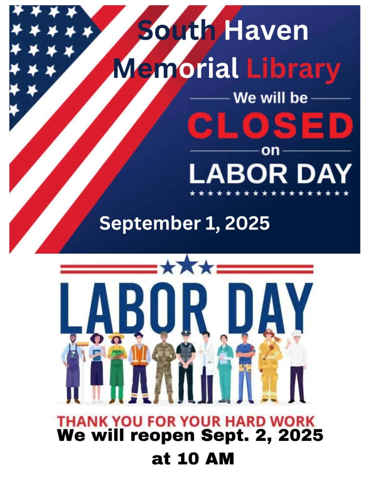 closed labor day 9 1 2025