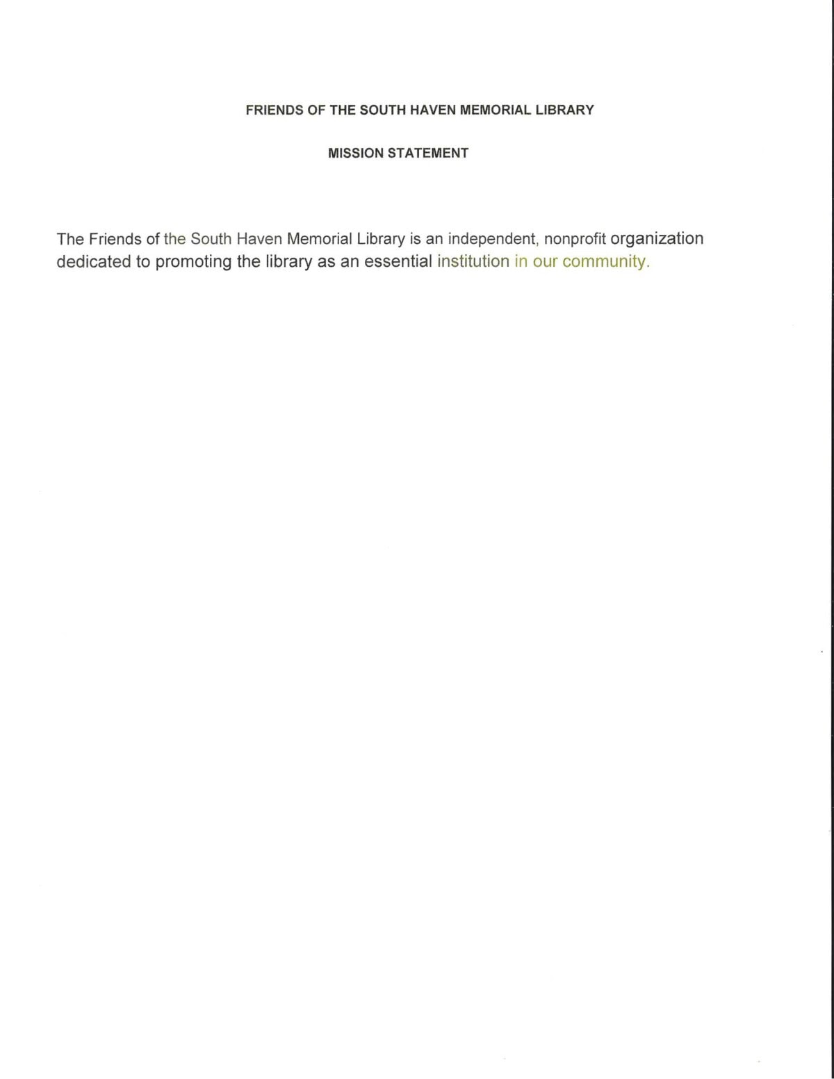 foshml mission statement