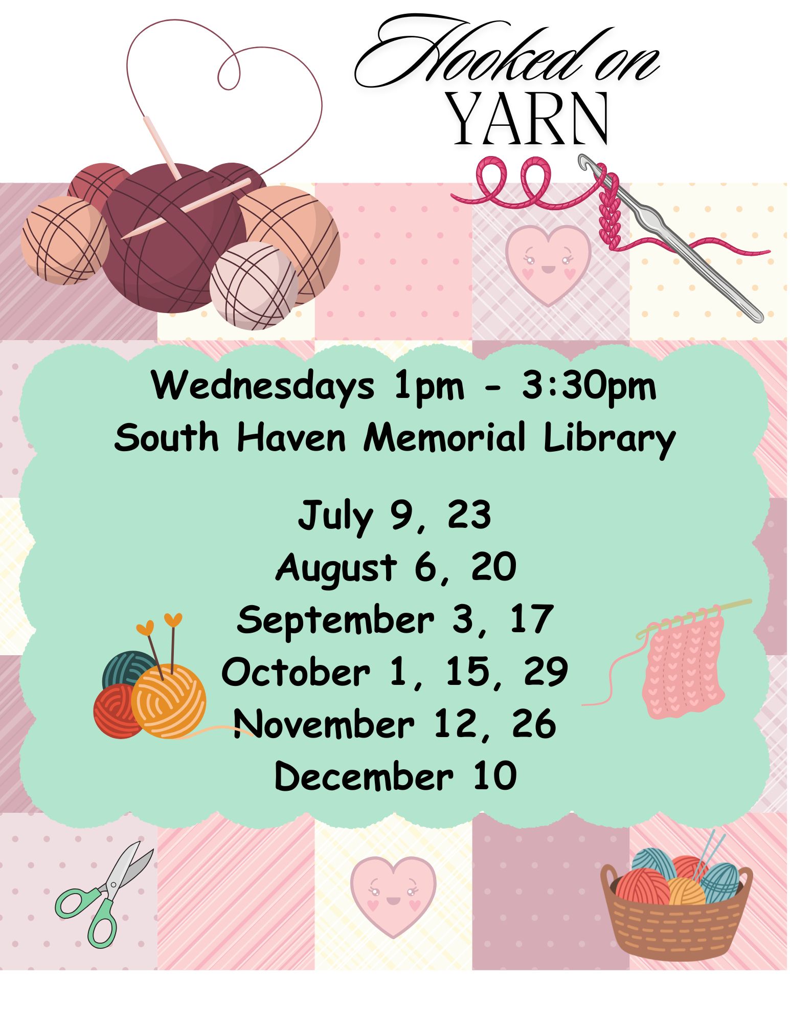 hooked on yarn july dec 2025