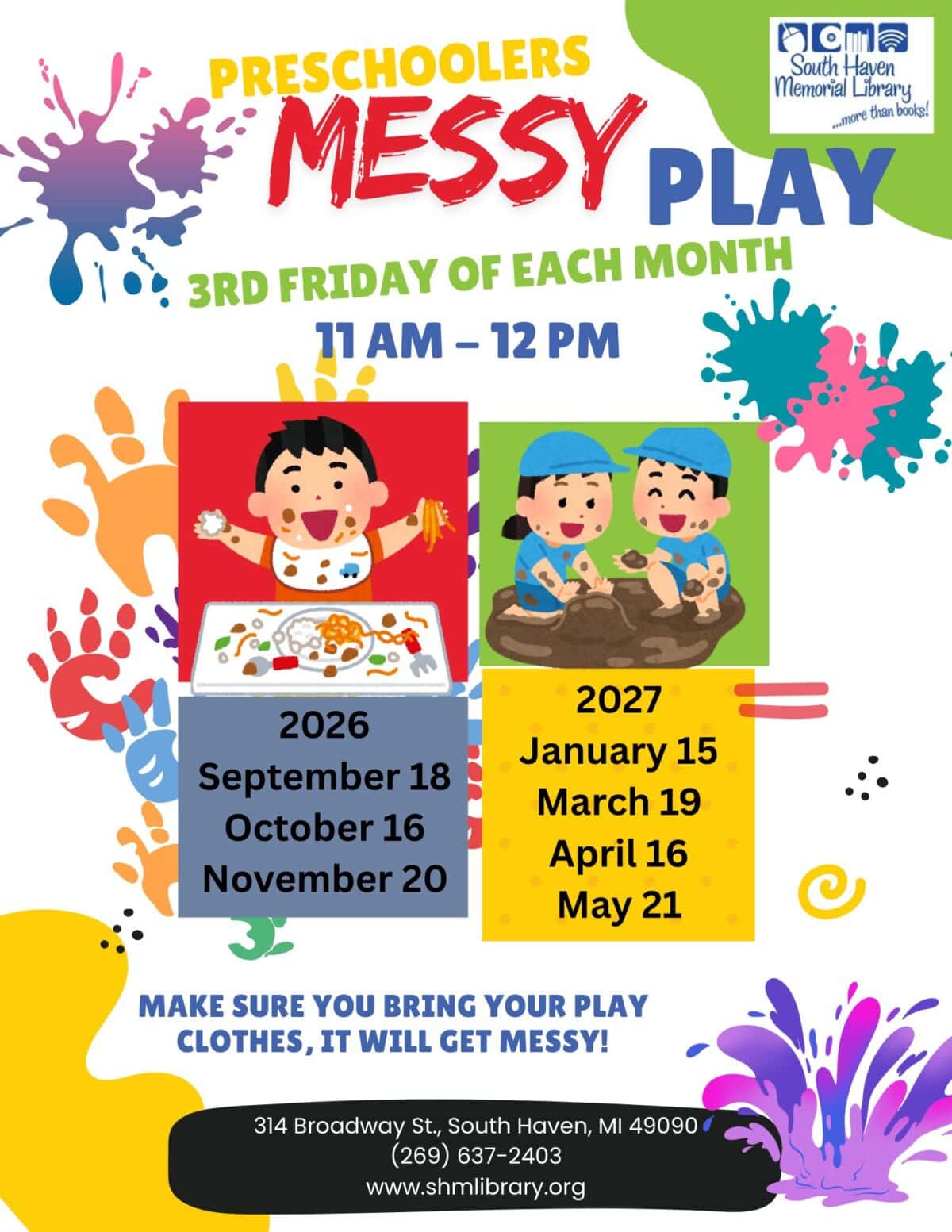 messy play 2026 2027 flyer