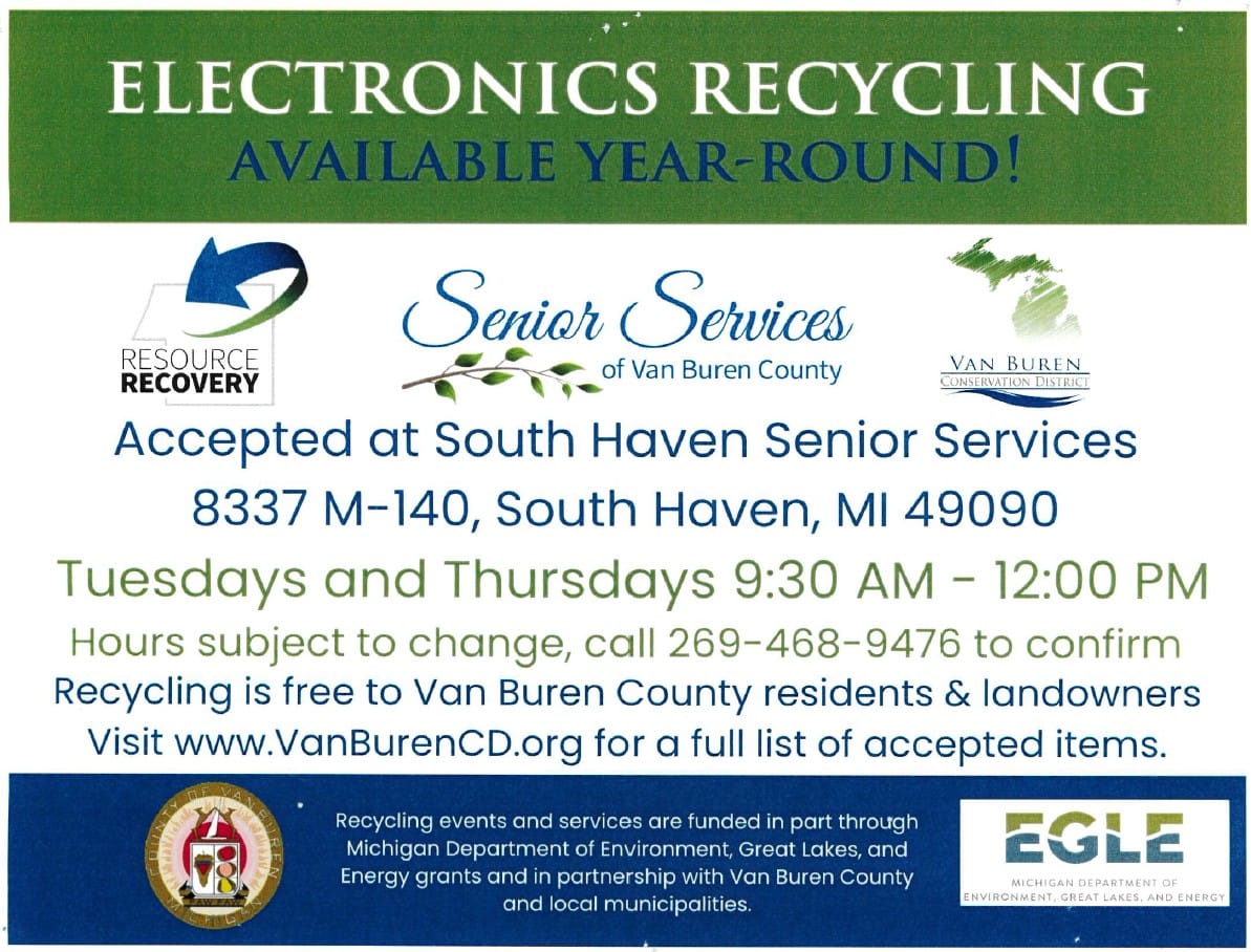 recycling electronics year round senior services of van buren county