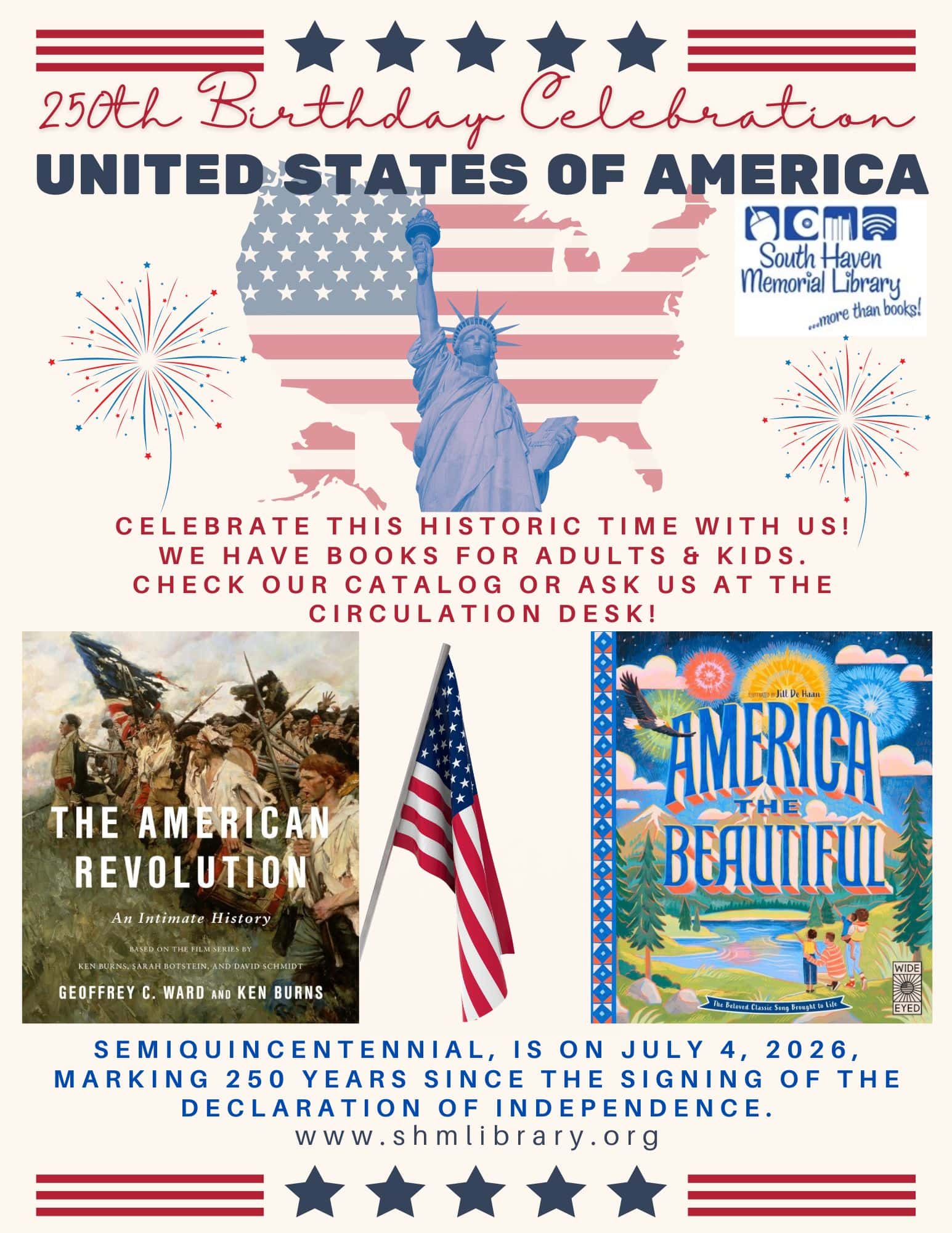 shml usa 250th celebration w books flyer