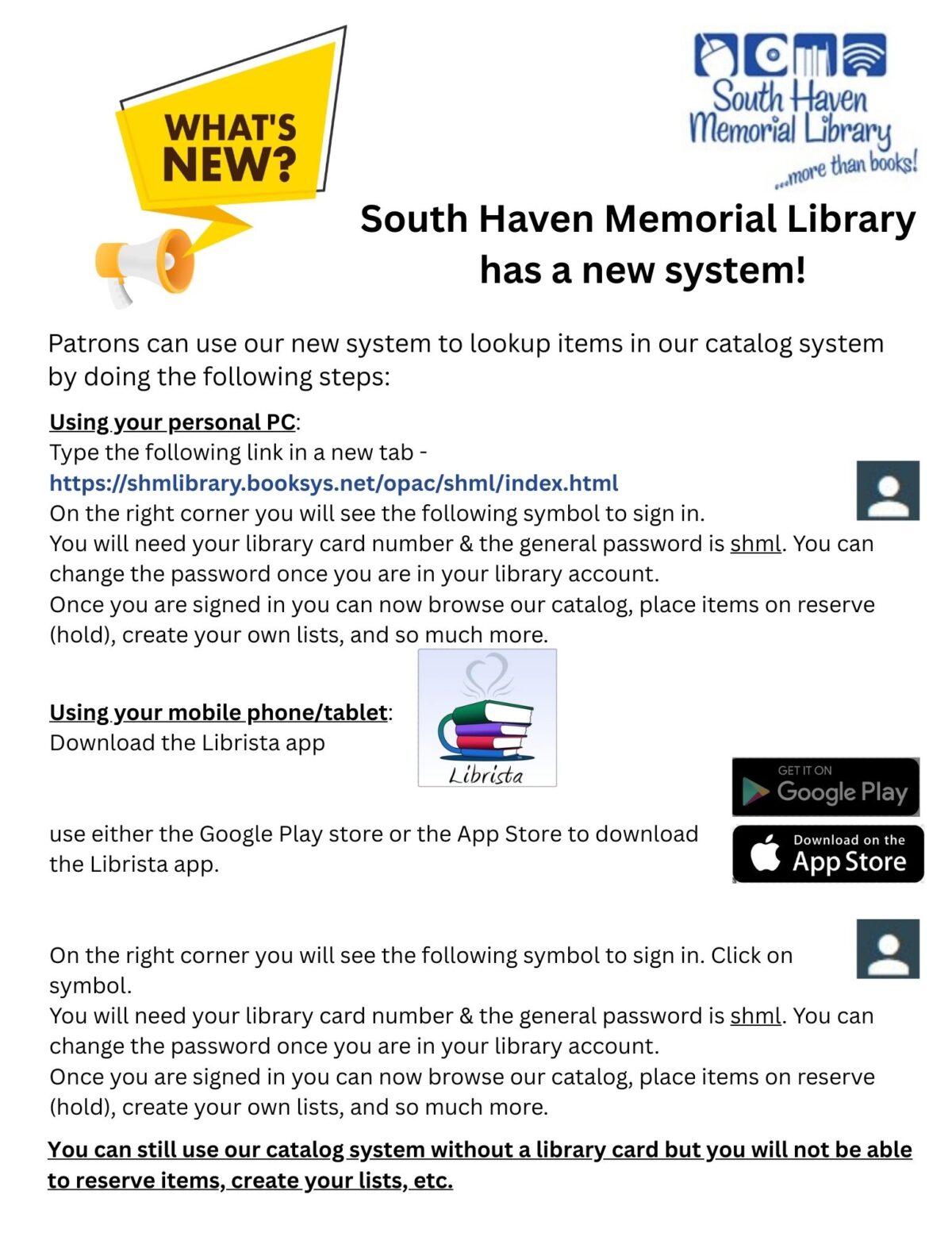 south haven memorial library has a new system!