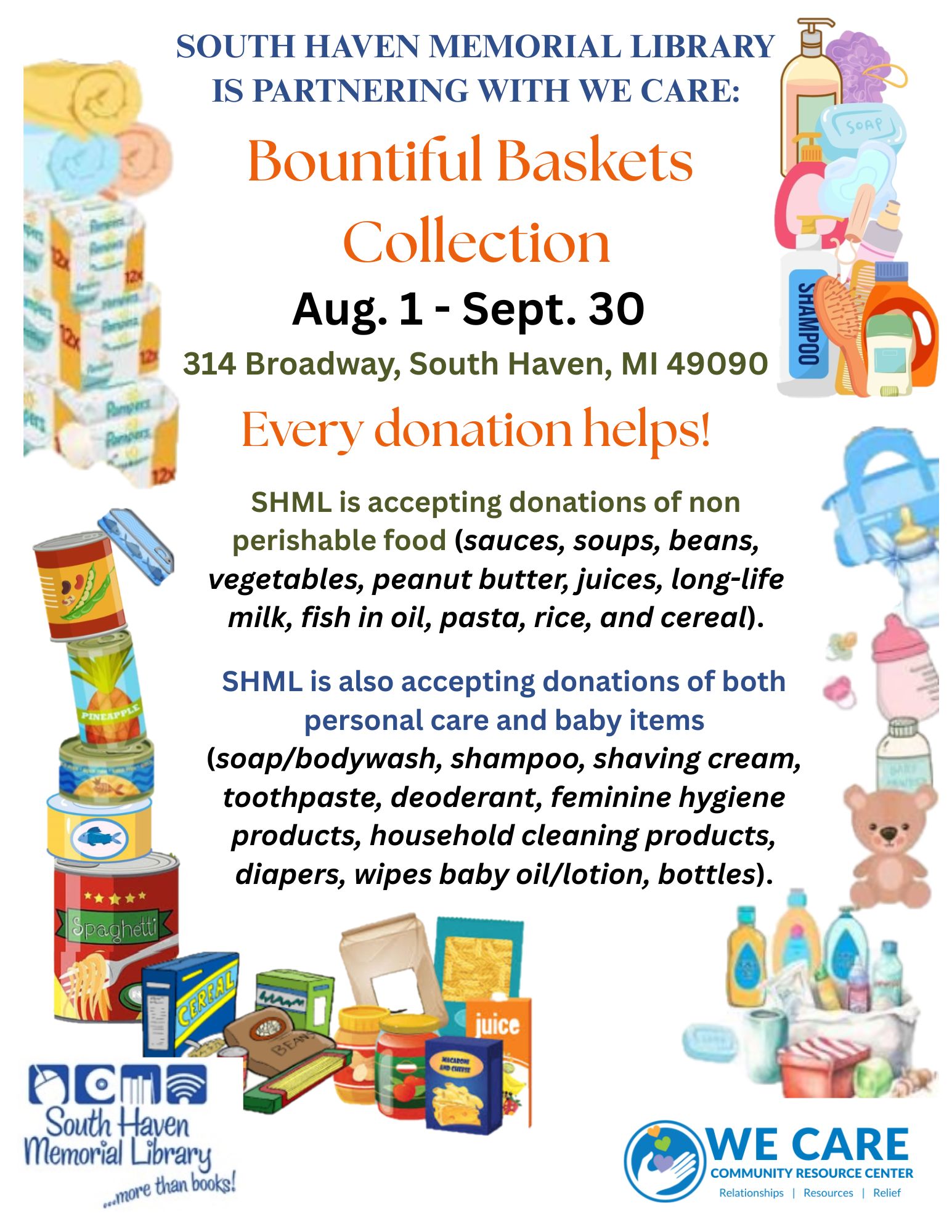 south haven memorial library is partnering with we care