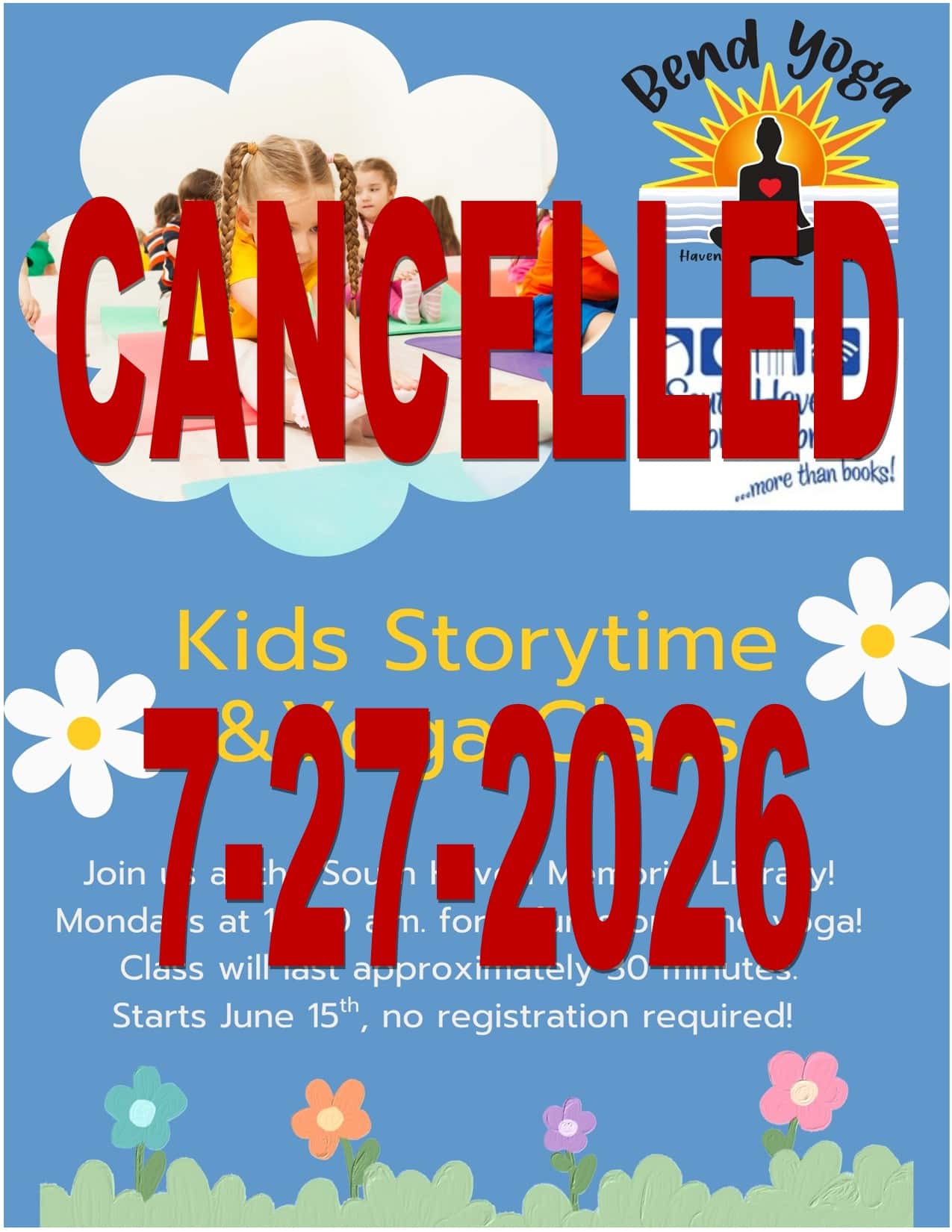 Kid's Storytime & Yoga Class - CANCELLED